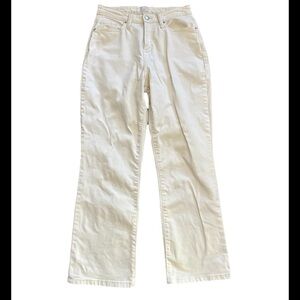 A New Day Womens cream straight leg high rise jeans sz 4/27 stretchy 98% cotton